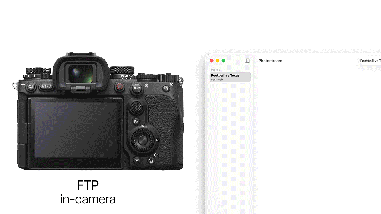 Photos moving from the field into the Photostream app